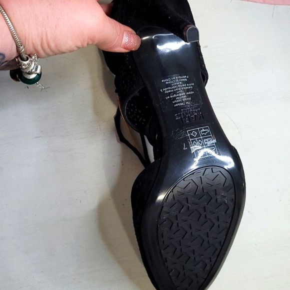 Karl Lagerfeld Paris Black Lace up Heels 7 - Picture 9 of 10